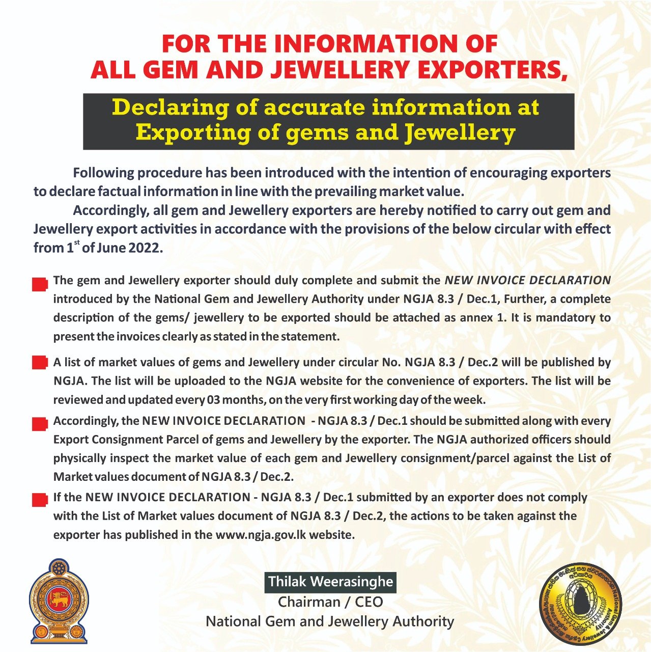 Gem & Jewellery Export Process – NGJA